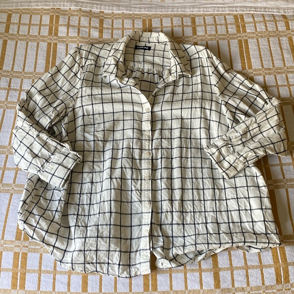Lands End Super Oversized Boyfriend Fit Flannel - Picture 1 of 6